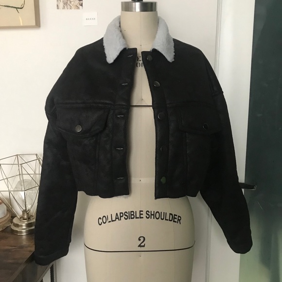 Verge Girl Cropped Jacket (faux fur and suede) - Picture 4 of 6